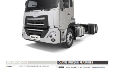 Quon CW 26 400 430 & 460 Spec Sheet